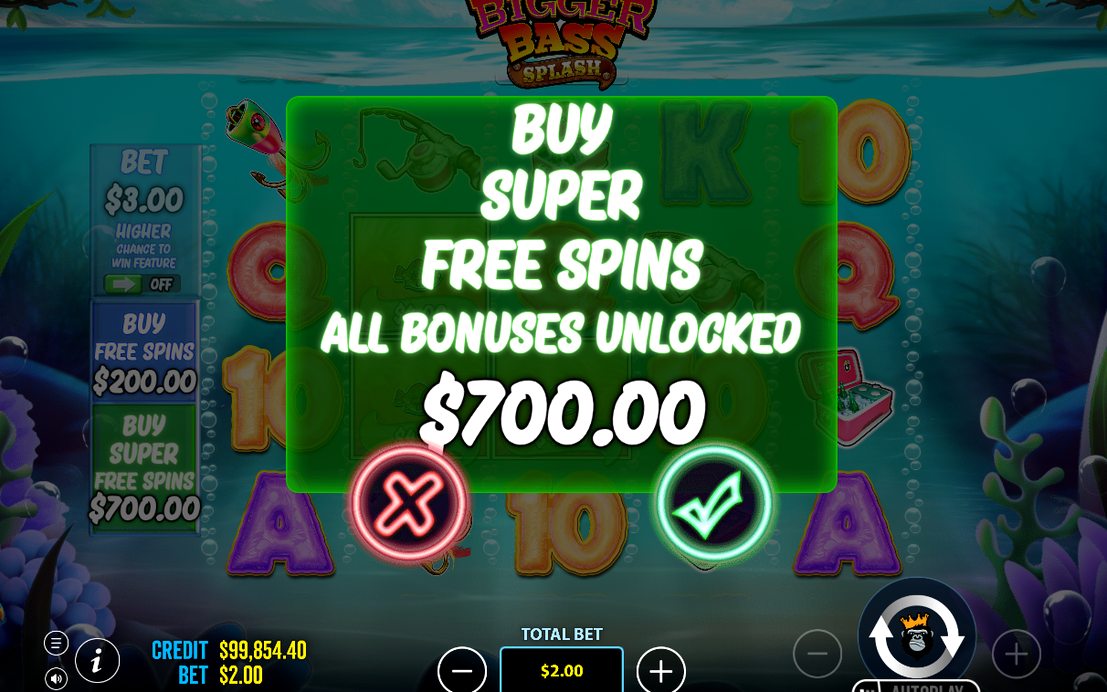 Bonus screen with Scatter symbols that start Free Spins