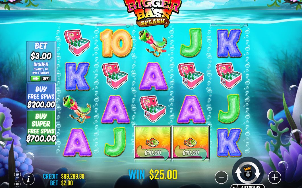 Base game grid with fish symbols carrying money values